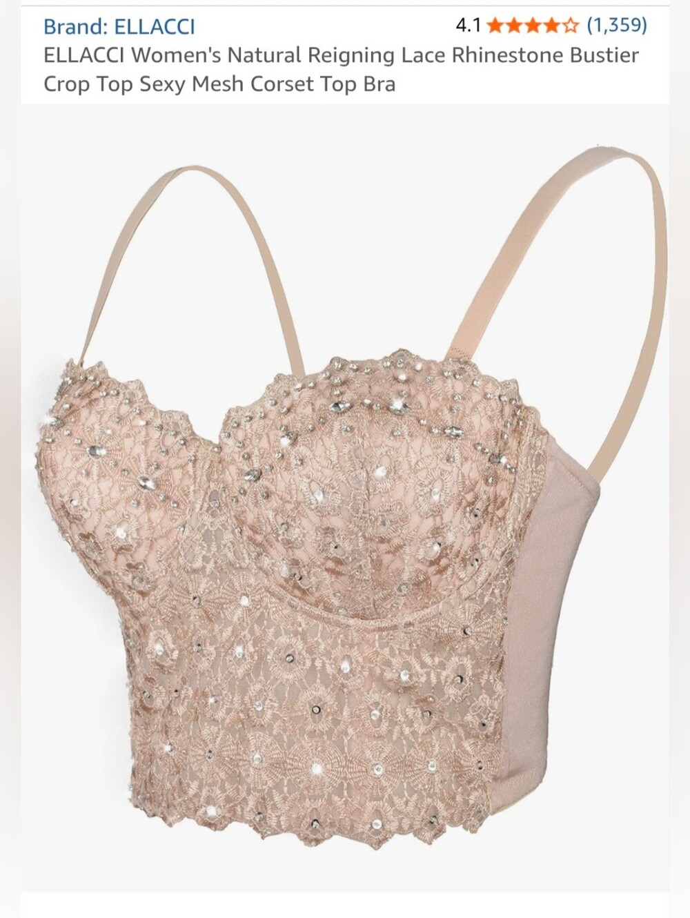 Ellacci Rhinestone Bustier Rhinestone Corset Top Women's Med